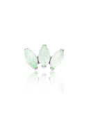 Kolczyk do ucha "straight 3 stone light green" - tytanowy labret w kształcie potrójnej łezki z awenturynem