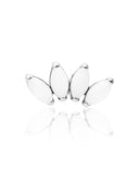 "4 stone white" ear stud - titanium labret with stones