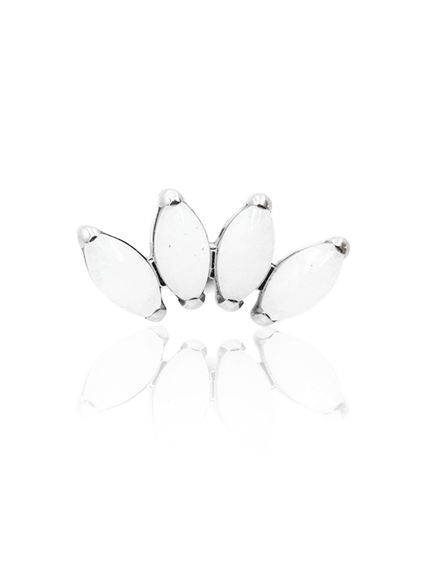 Kolczyk do ucha "4 stone white" - tytanowy labret z kamieniami