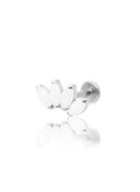 "4 stone white" ear stud - titanium labret with stones