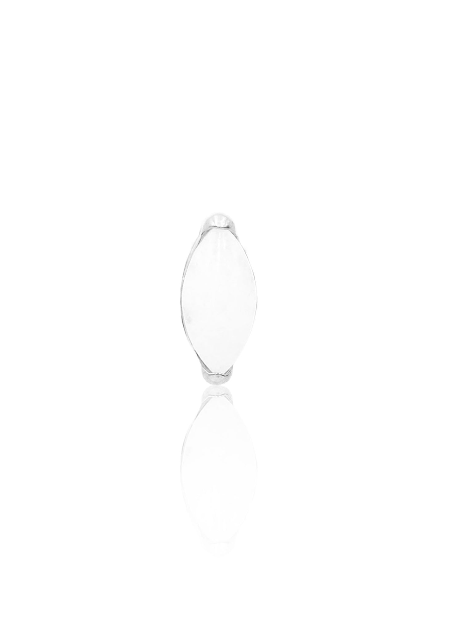 Earring "1 long stone white" - titanium labret with stones