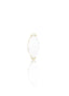 Earring "1 long stone white" - titanium labret with stones