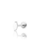 Kolczyk do ucha "1 long stone white" - tytanowy labret z białym jadeitem