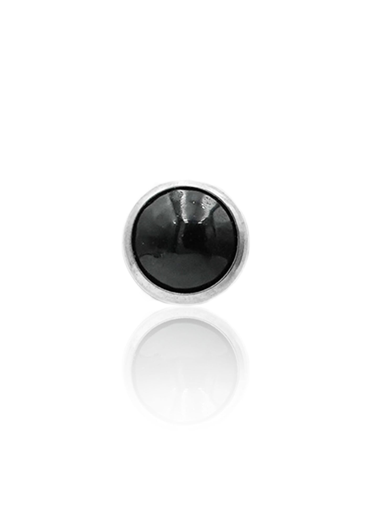 "1 stone black" ear stud - titanium labret with stones