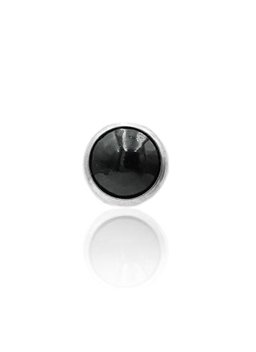 Kolczyk do ucha "1 stone black" - tytanowy labret z czarnym onyksem