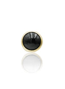 "1 stone black" ear stud - anodized titanium labret with stones