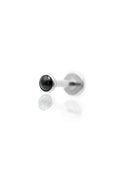 "1 stone black" ear stud - titanium labret with stones