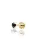 "1 stone black" ear stud - anodized titanium labret with stones
