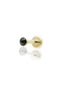"1 stone black" ear stud - anodized titanium labret with stones