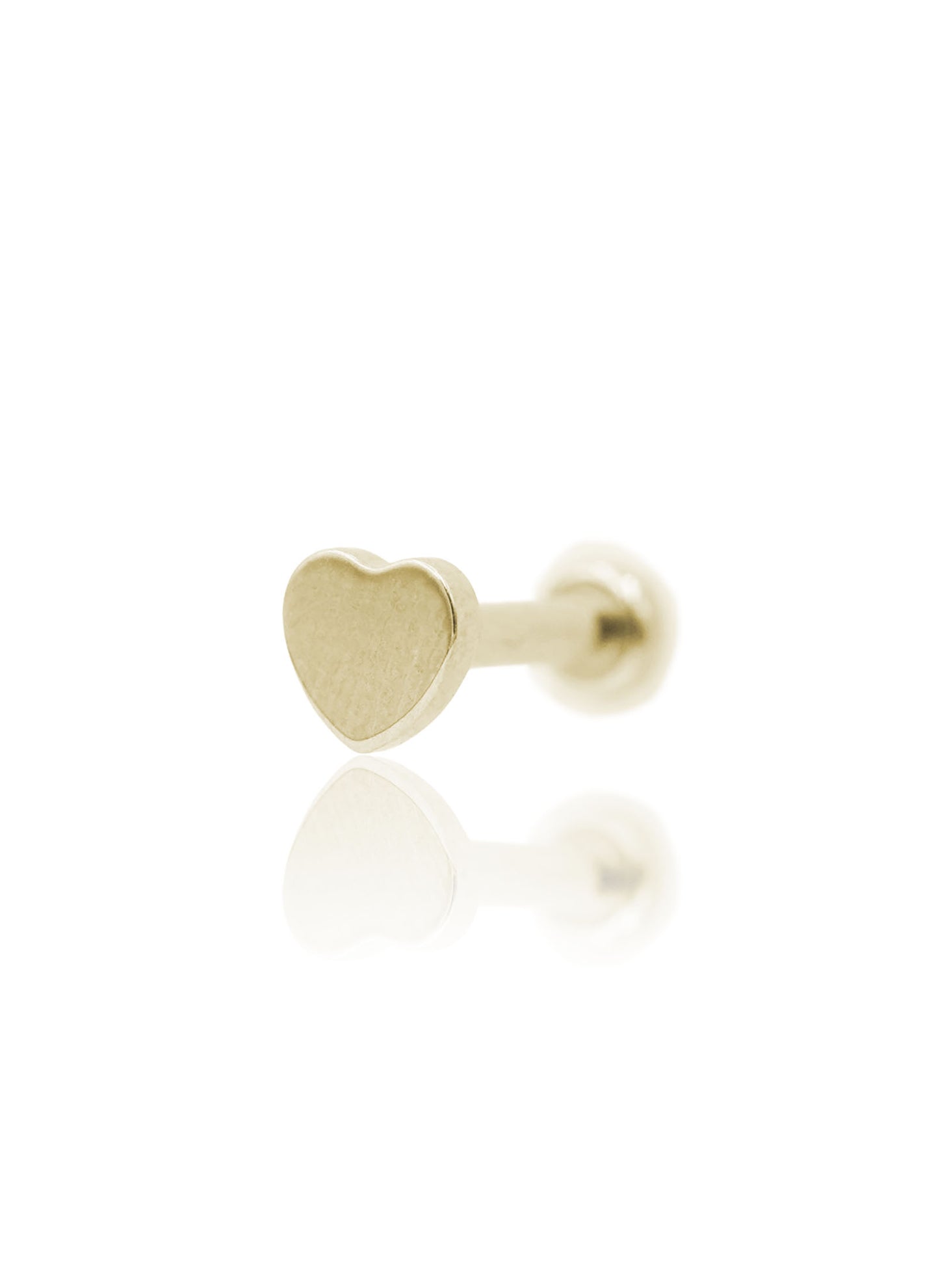 Kolczyk do ucha "Heart" - złoty tytanowy labret w kształcie serca