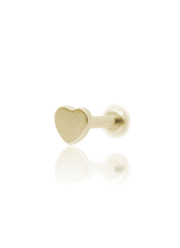 Kolczyk do ucha "Heart" - złoty tytanowy labret w kształcie serca