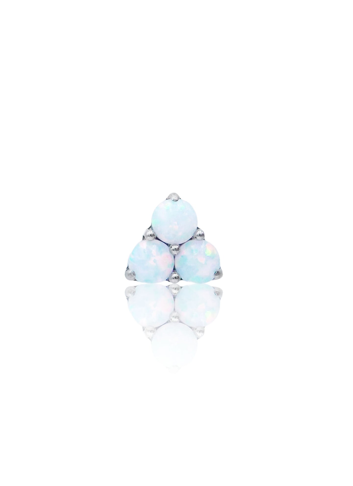 Kolczyk do ucha "Aurora opal" - tytanowy labret z trzema opalami
