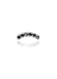 Kolczyk do ucha "Noir crown" - tytanowy labret z czarnymi cyrkoniami