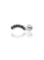 Kolczyk do ucha "Noir crown" - tytanowy labret z czarnymi cyrkoniami