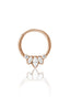 Kolczyk do ucha lub nosa "Crystal lotus" -  tytanowy clicker rose gold z cyrkoniami
