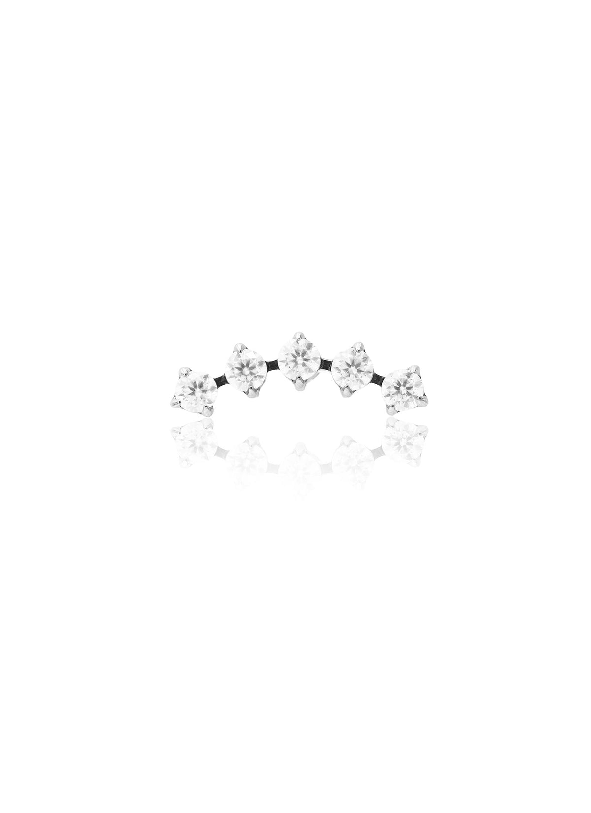 Kolczyk do ucha „Crystal arc” – tytanowy labret z pięcioma cyrkoniami