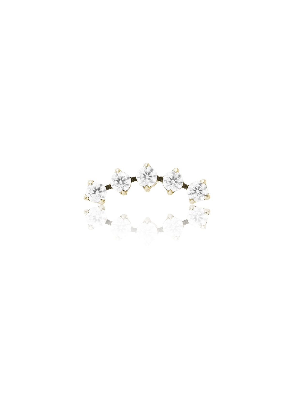 Kolczyk do ucha „Crystal arc” – złoty tytanowy labret z pięcioma cyrkoniami