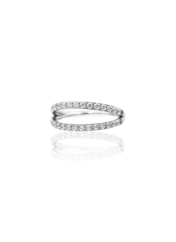 Kolczyk do ucha "Double Sparkle" - tytanowy podwójny clicker z cyrkoniami 12mm