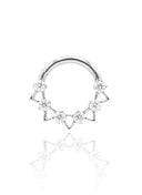 Kolczyk do ucha lub nosa "Stellar crown" - tytanowy clicker z cyrkoniami
