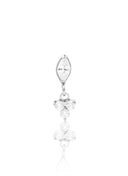 Kolczyk do ucha "Marquise charm" - tytanowy labret z cyrkonią w kształcie łezki i zawieszką