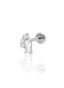 Kolczyk do ucha "Crystal bouquet" - tytanowy labret z cyrkoniami