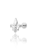 Kolczyk do ucha "Fleur" - tytanowy labret z cyrkoniami