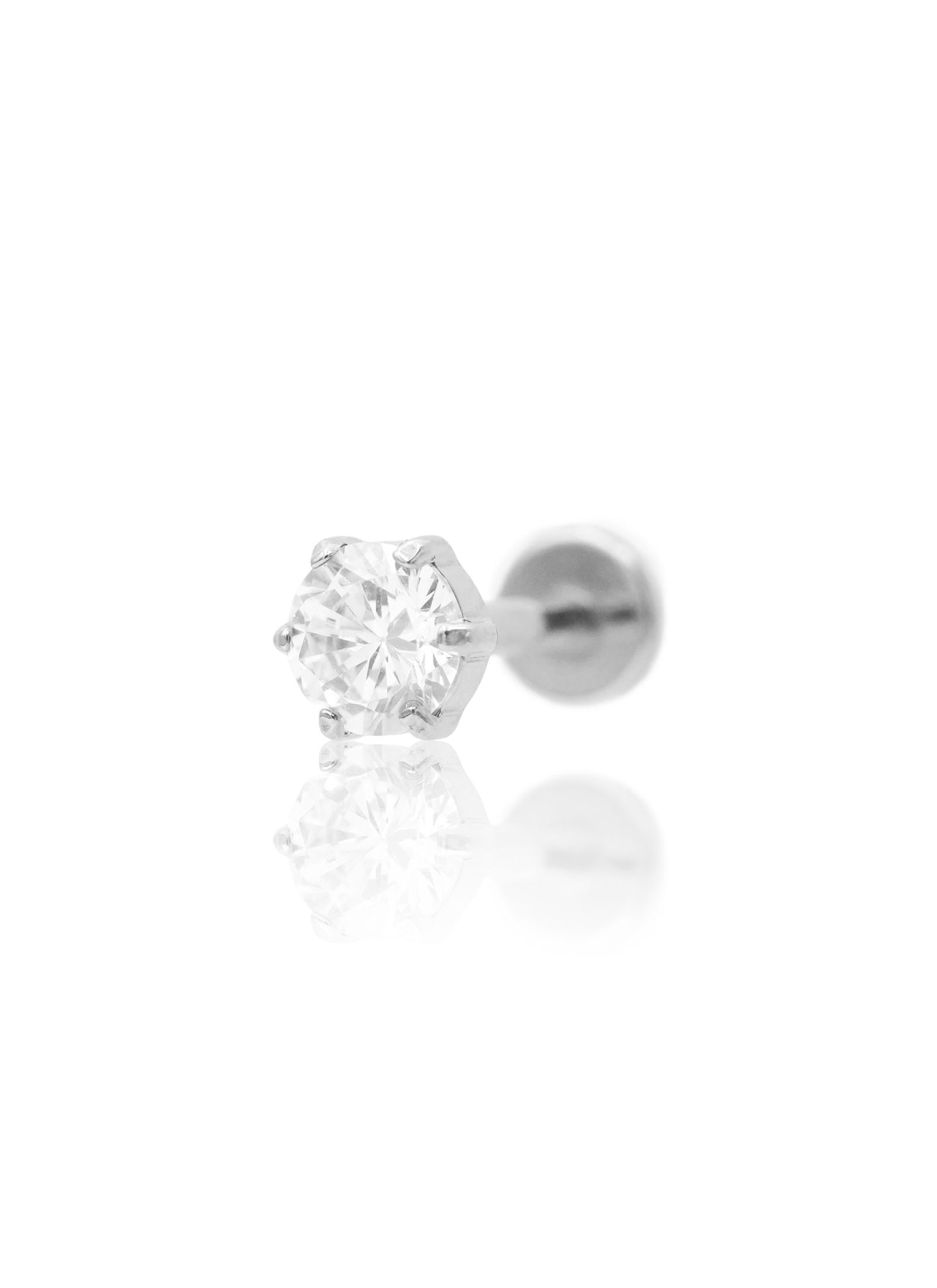 Kolczyk do ucha "Timeless" - tytanowy labret z cyrkonią 5mm