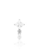 Kolczyk do ucha "Crystal kite" - tytanowy labret z dwoma cyrkoniami