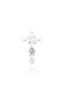 Kolczyk do ucha "Crystal kite" - tytanowy labret z dwoma cyrkoniami