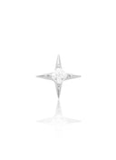 Kolczyk do ucha "Compass star" - tytanowy labret w kształcie gwiazdki z cyrkonią