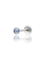 Kolczyk do ucha "1 stone light blue" -  tytanowy labret z jasnoniebieskim kamieniem
