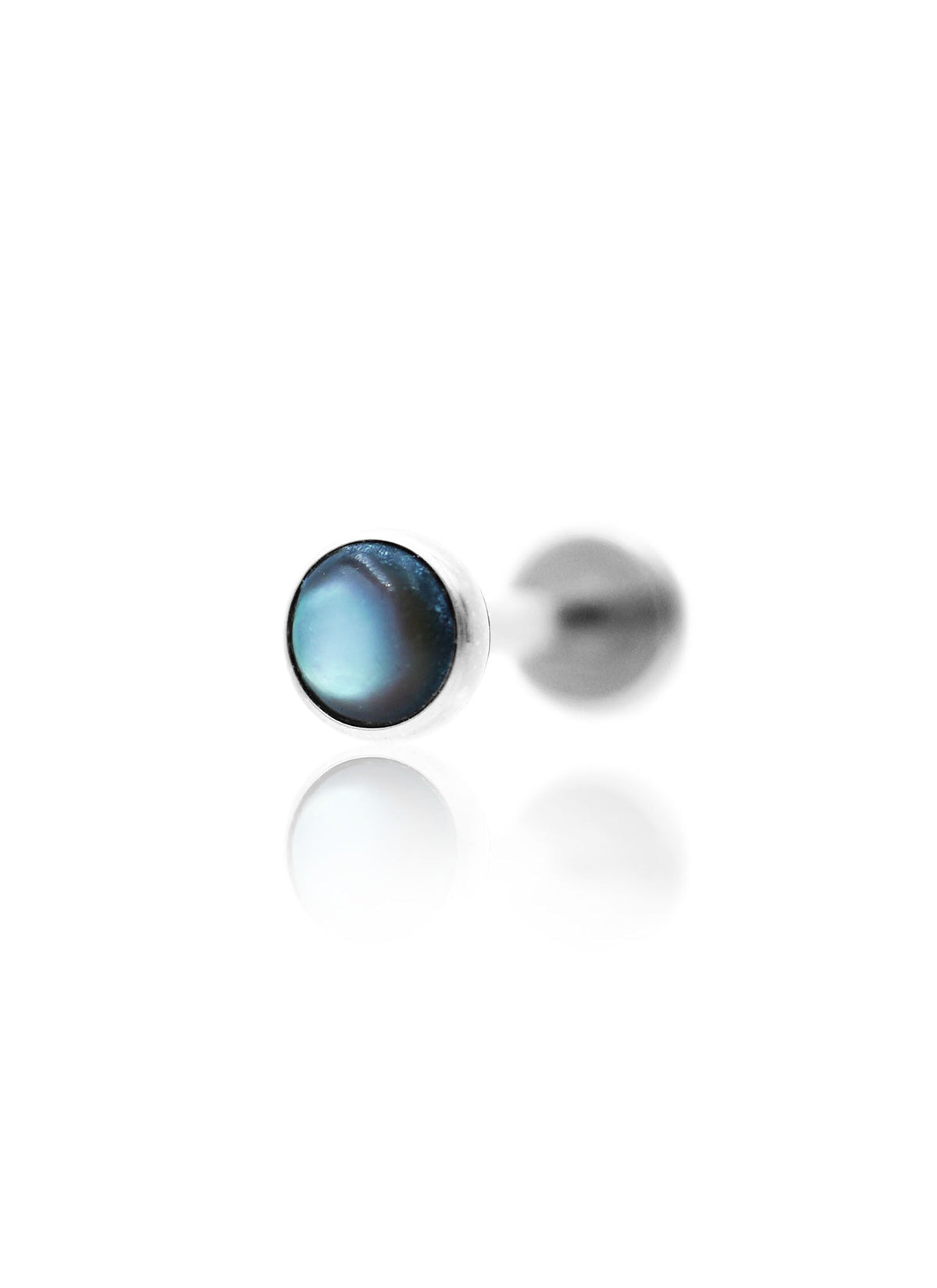 Kolczyk do ucha "1 stone labradorite" -  tytanowy labret z labradorytem