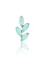 Kolczyk do ucha "4 stone light green leaf" – tytanowy labret z awenturynem