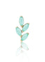 Kolczyk do ucha "4 stone light green leaf" – złoty tytanowy labret z awenturynem