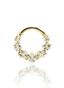 Kolczyk do ucha lub nosa "Golden Crystal Halo" - 14K złoty clicker z cyrkoniami