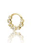 Kolczyk do ucha lub nosa "Golden Crystal Halo" - 14K złoty clicker z cyrkoniami