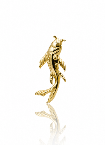 Kolczyk do ucha "Golden Koi Fish" - nakrętka 14K w kształcie rybki Koi
