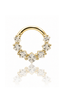 Kolczyk do ucha lub nosa "Golden Crystal Halo" - 14K złoty clicker z cyrkoniami