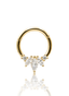 Kolczyk do ucha lub nosa "Golden Marquise Crown" - 14K złoty clicker z cyrkoniami