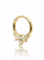 Kolczyk do ucha lub nosa "Golden Marquise Crown" - 14K złoty clicker z cyrkoniami