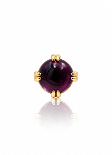 Kolczyk do ucha "Amethyst Orb" - nakrętka 14K z ametystem