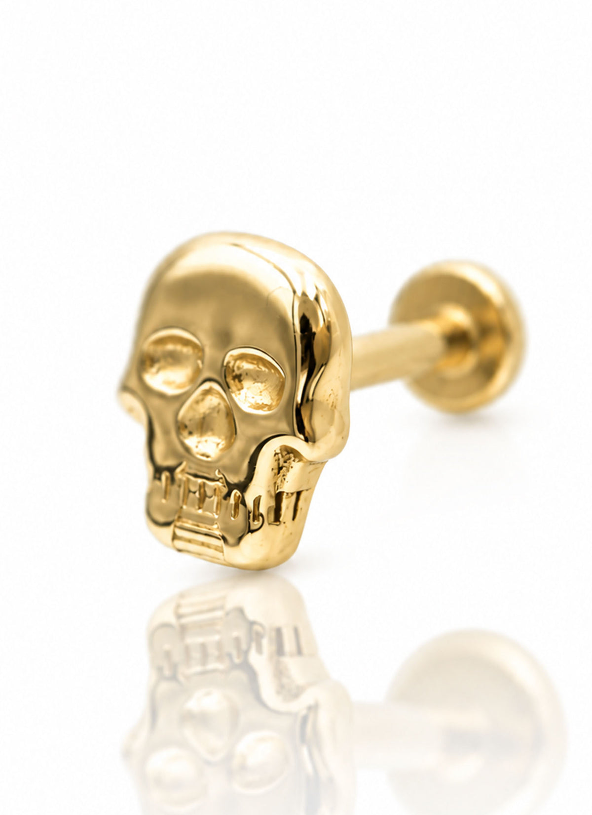 Kolczyk do ucha "Golden Relic" - nakrętka 14K w kształcie czaszki