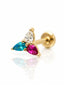Kolczyk do ucha "Prism Trinity" - nakrętka 14K z cyrkoniami