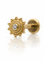 Kolczyk do ucha "Golden Mandala" - nakrętka 14K w kształcie słońca z cyrkonią