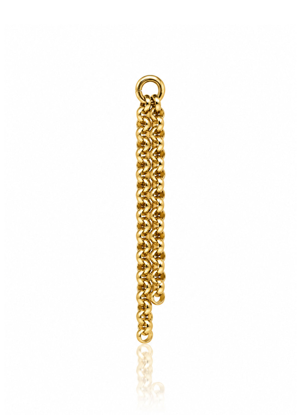 Kolczyk do ucha "Double chain" - zawieszka 14K z łańcuszkami