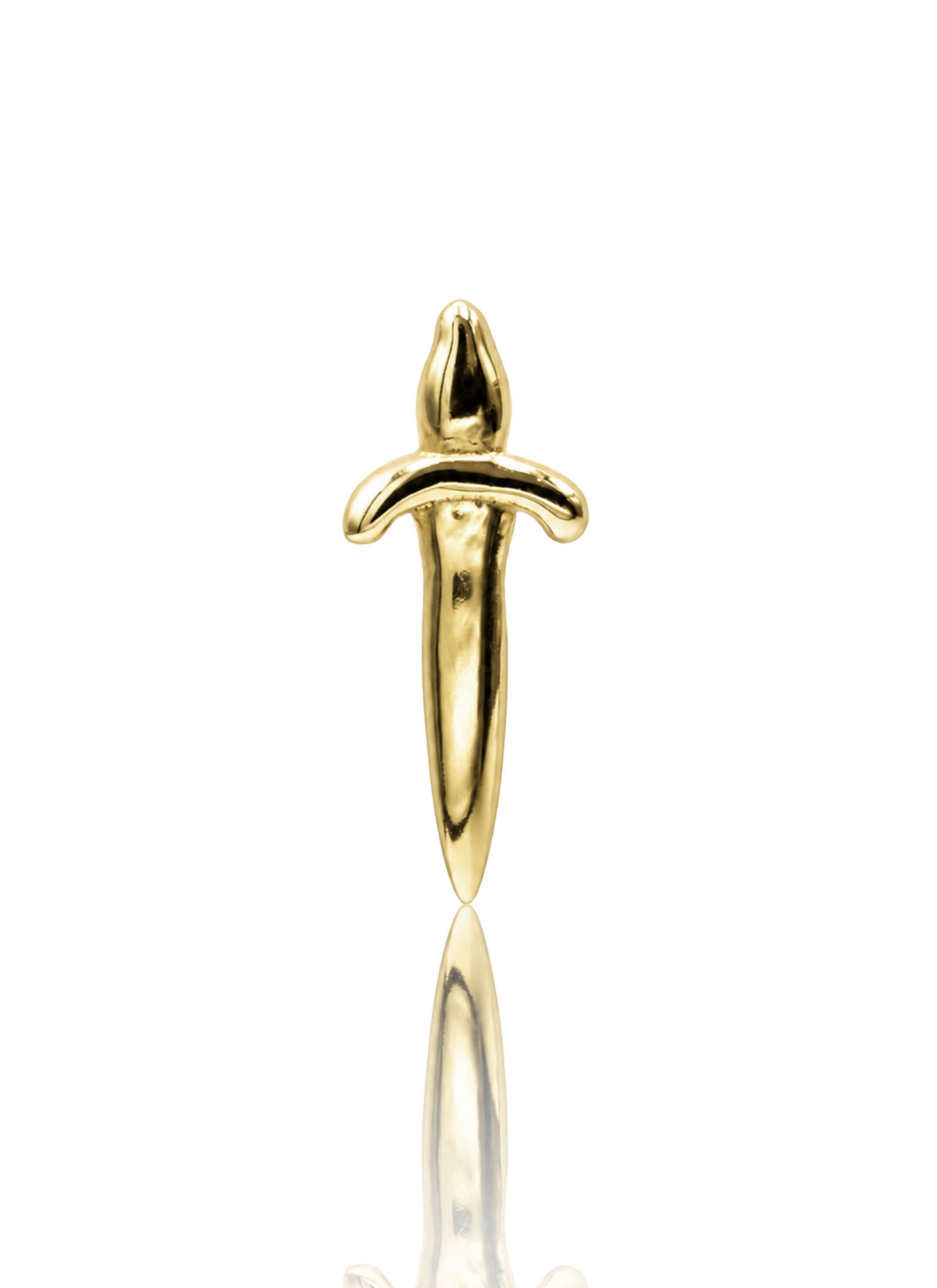 Kolczyk do ucha "Golden Blade" - nakrętka 14K w kształcie sztyletu