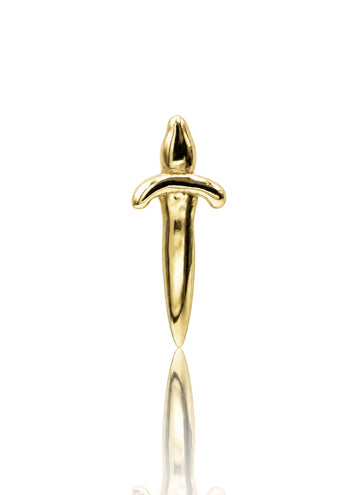 Kolczyk do ucha "Golden Blade" - nakrętka 14K w kształcie sztyletu