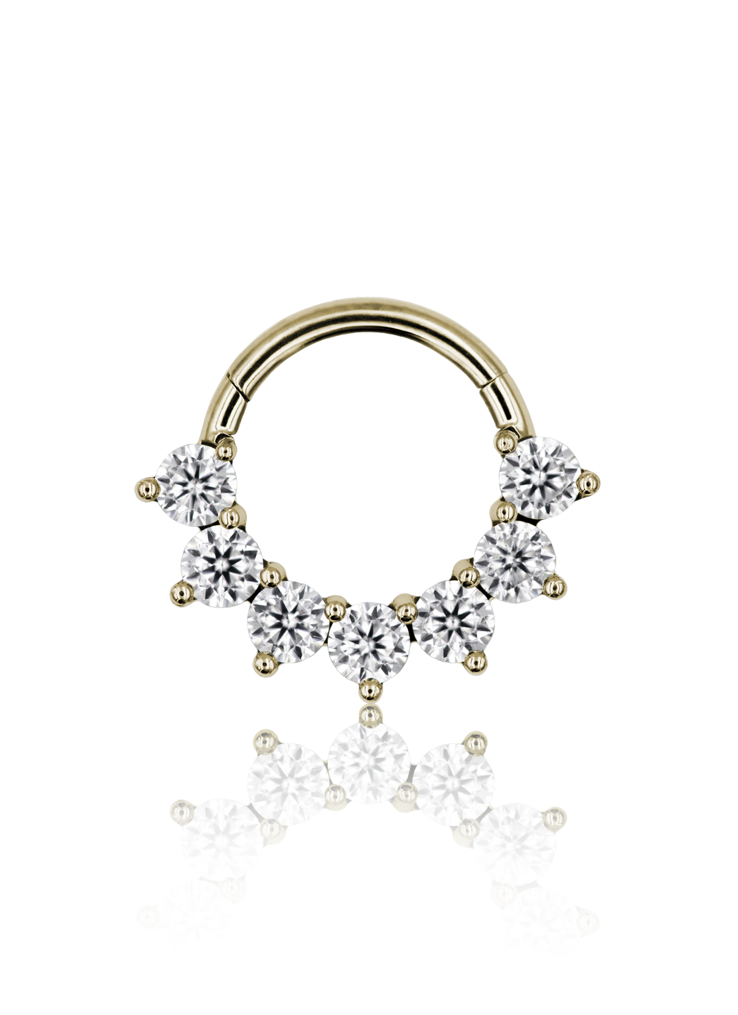 Kolczyk do ucha "Salty" - anodyzowany tytanowy clicker z cyrkoniami"