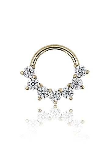 Kolczyk do ucha "Salty" - anodyzowany tytanowy clicker z cyrkoniami"