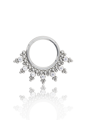 Kolczyk do ucha "Tiara" - tytanowy clicker z cyrkoniami